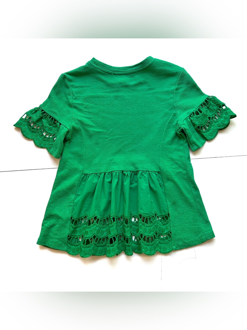 ENGLISH FACTORY Knit Eyelet Mixed T-Shirts - Picture 3 of 8